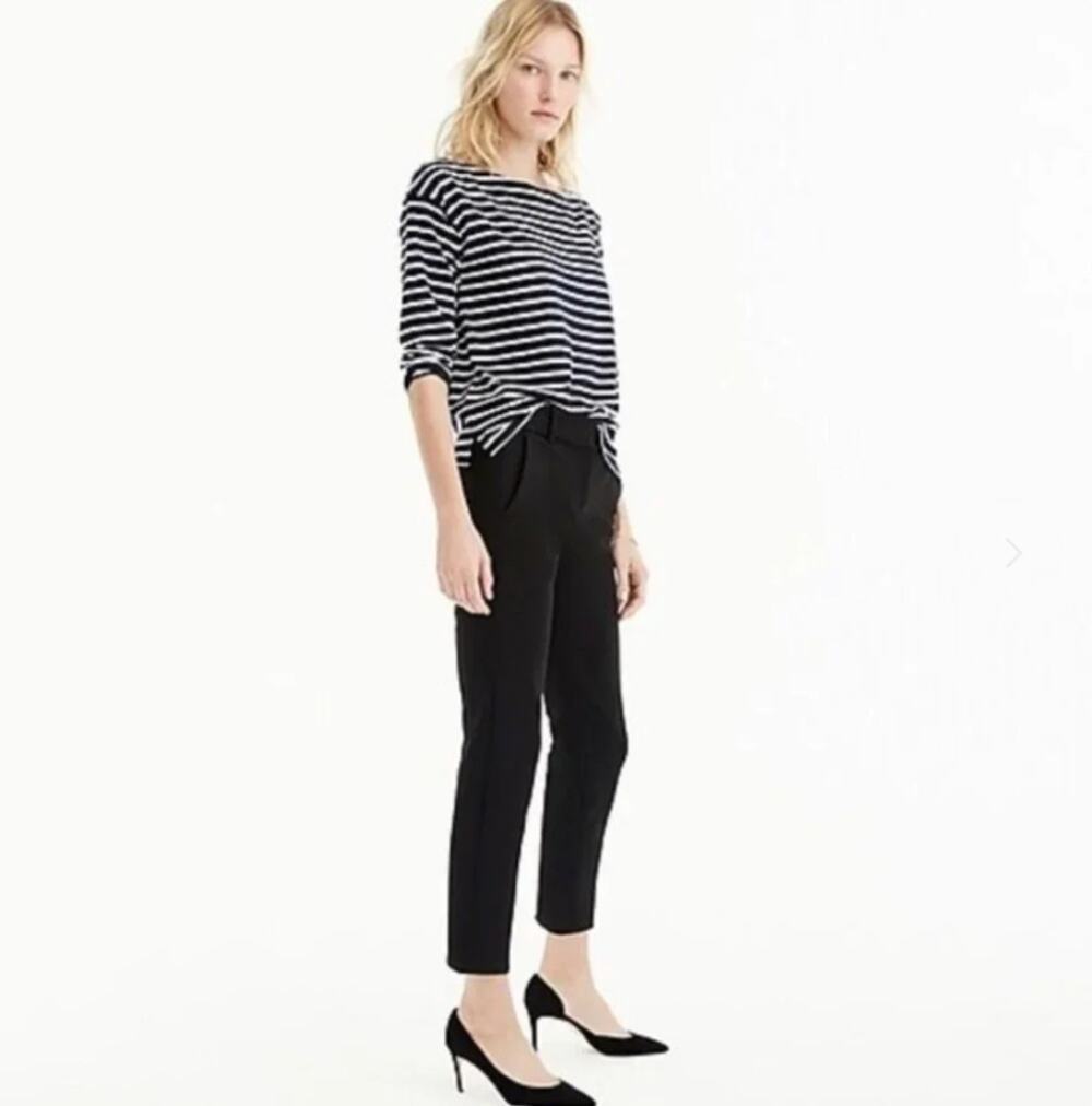 J. Crew Cameron Slim Cropped Pant Four Season Stretch Black G8547 Size 6